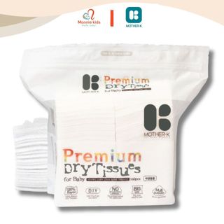 Khăn vải khô Mother-K 160 Pcs cho bé, khăn khô đa năng Hàn Quốc an toàn mềm mại - Monnie Kids