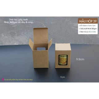 50 cái - Hộp giấy kraft đựng quà tặng, quà cưới, nến thơm hoặc hủ thủy tinh 200ml - Hộp số 39