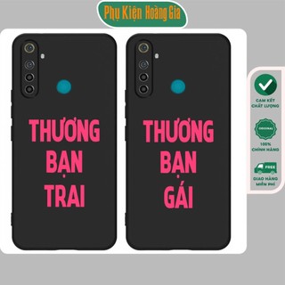 Ốp lưng Realme 5 / 5 Pro / C3 dẻo chống sốc in chữ Thương Bạn Gái - Thương Bạn Trai.