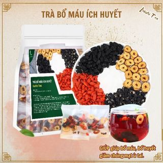Set 30 gói Trà bổ máu ích huyết táo đỏ kỉ tử Luwu Tea - Trà dâu tằm táo đỏ hắc kỉ tử long nhãn 10g/túi