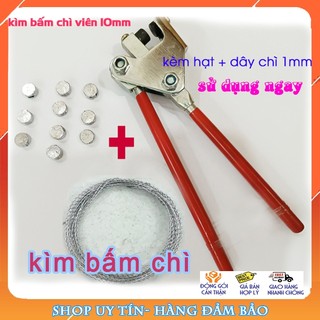 Kìm bấm viên chì kèm 10 viên hạt chì+ 3m dây chì kẽm 1mm niêm phong công tơ, đồng hồ, hàng hoá, cửa kho, thiết bị