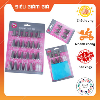 Bộ Đuôi Bắt Kem Kèm Túi TPU, Dụng Cụ Làm Bánh Gato Sinh Nhật, Các Mẫu Đui Bắt Kem Thông Dụng- VỈ ĐẦU BẮT BÁNH KEM CÓ TÚI