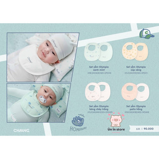 Chaang set 2 yếm tròn sơ sinh cho bé olympia - ss2024d05