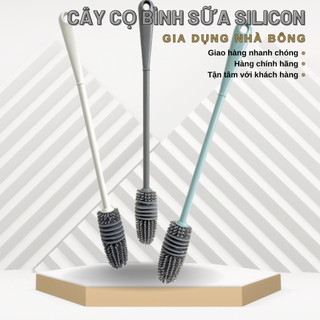 Cây dụng cụ cọ rửa bình sữa, ly cốc, Cây cọ silicon, dụng cụ vệ sinh bình sữa