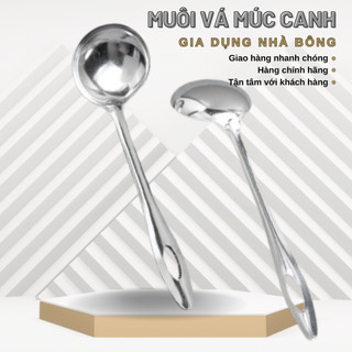 Vá canh inox cán dài nhà bếp siêu rẻ, vá liền, muôi múc canh, muôi ăn lẩu dài đủ loại