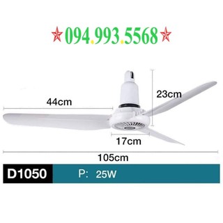 Quạt trần Mini 3 cánh Quạt treo màn mùng sải cánh rộng 1050 cực mát