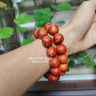 vòng tay gỗ nu huyết long để mộc thơm phức size 16ly