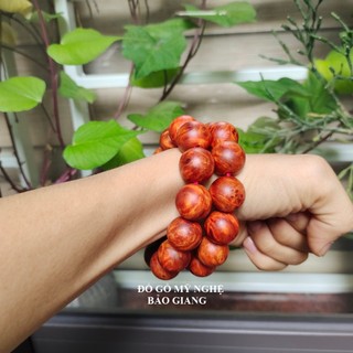 vòng tay gỗ nu huyết long để mộc thơm phức size 18ly