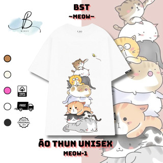 Áo Thun Mieo03~ Local Brand BWINDY nam nữ Phong Cách unisex tay lỡ form rộng Teen cổ tròn oversize cotton 100%