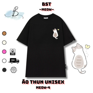 Áo Thun Mieo04~ Local Brand BWINDY nam nữ Phong Cách unisex tay lỡ form rộng Teen cổ tròn oversize cotton 100%