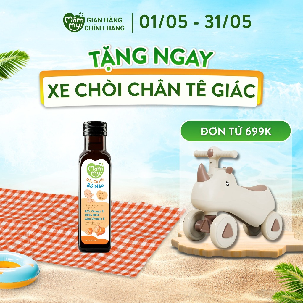 Dầu ăn dặm bổ não cá hồi Mămmy giàu DHA tinh khiết dễ hấp thụ cho bé, 100ml