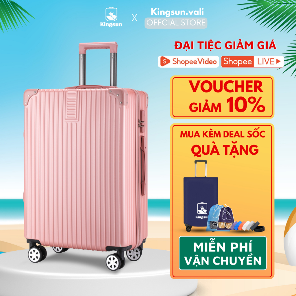 Vali du lịch Kingsun vali kéo size 20/24 KS218  bo góc chống xước, chống va đập cực tốt bảo hành 5 năm