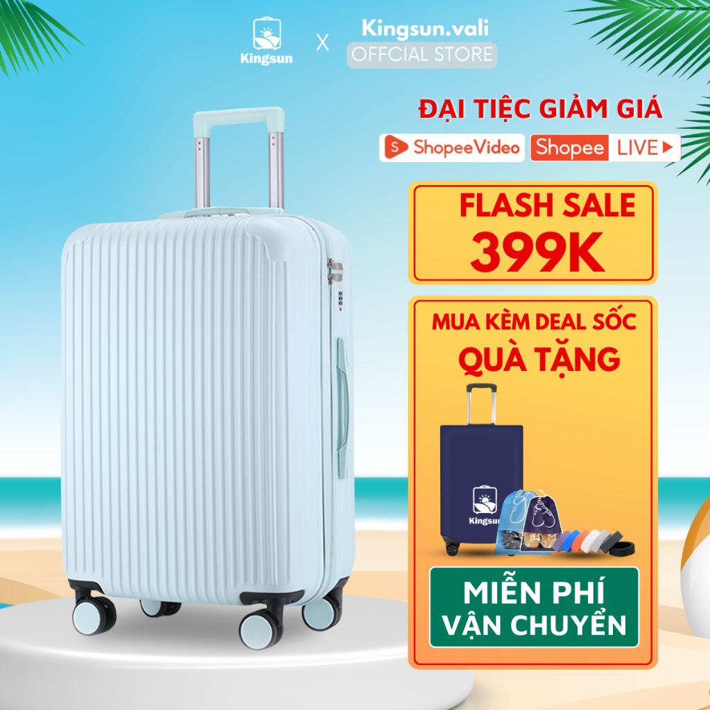 Vali kéo du lịch Kingsun vali nhựa cao cấp Size 20/24inch KS155/T01 bảo hành 5 năm