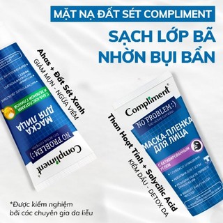 Mặt nạ đất sét Compliment No Problem Face Mask làm sạch sâu giảm mụn se lỗ chân lông 80ml
