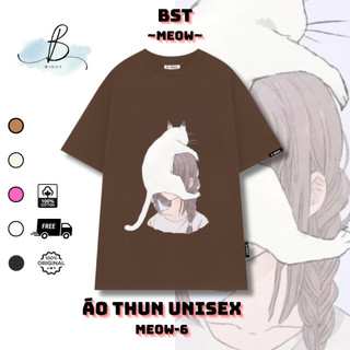 Áo Thun Mieo05~ Local Brand BWINDY nam nữ Phong Cách unisex tay lỡ form rộng Teen cổ tròn oversize cotton 100%