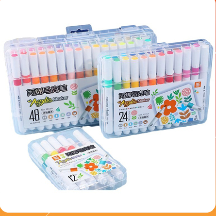 Bút màu Acrylic Marker cao cấp 12/24/36/48/60 - bút sơn Acrylic chống thấm nước không bị nhòe vẽ trên mọi chất l