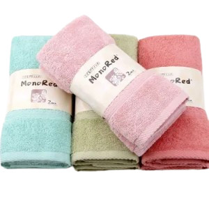 [Thấm Hút Tuyệt Đối] Set 3 Khăn Cotton Monored Dùng Trong Nhà Tắm Siêu Thấm Hút Xuất Nhật Kích Thước 34x34Cm