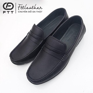 Giày lười nam cao cấp da bò vân hạt - Đế kếp cao cấp - Mã F268740
