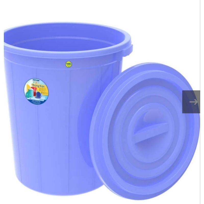 Thùng nhựa  tròn 220 lít có nắp