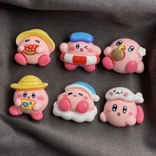 Charm Gắn Dép Cross, Jibbitz, Sticker Chủ Đề Kirby Bên Bờ Biển Màu Hồng Trang Trí DIY Crocs, Cá Sấu