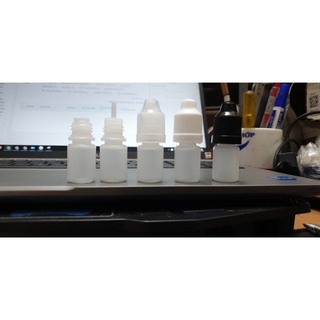 10 Lọ chiết nhựa 3ml thân mềm màu đục ( lọ đựng juice, đựng nước hoa, đựng mực săm từ 3-5ml)