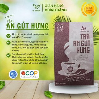 Trà An Gút Hưng Thái Hưng - Thải axit uric, giảm cơn đau, nhức mỏi do gút, thoái hóa khớp, viêm khớp 25 Túi Lọc 125g