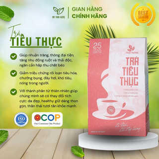Trà tiêu thực Thái Hưng - Dễ tiêu, hết đầy bụng, nhuận tràng, thải độc, ngăn cản hấp thu chất béo 25 Túi Lọc 125g