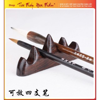 Gác bút lông thư pháp thư hoạ chất liệu gỗ và sứ