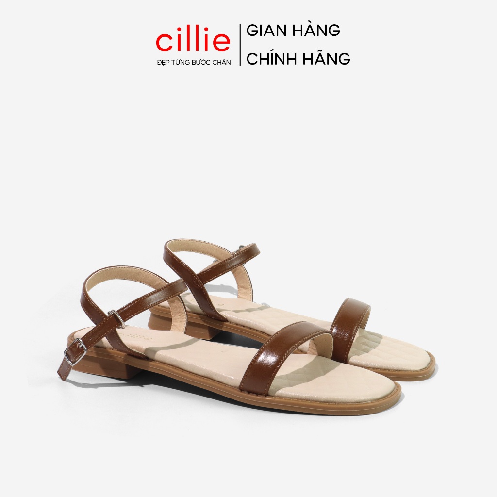 Giày Sandal Nữ Cillie Đế Bệt Quai Ngang Basic Lót Đế Phồng Êm Mềm Chân SD16