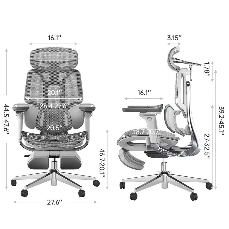 [Hỏa Tốc] Ghế Công Thái Học Manson E3 Pro Gác Chân Màu Đen, Trắng Xám - Ghế Làm Việc Công Thái Học Cao Cấp. | BigBuy360 - bigbuy360.vn