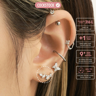 Khuyên tai cành đào đá Blink Peach Branches Earring CockStock