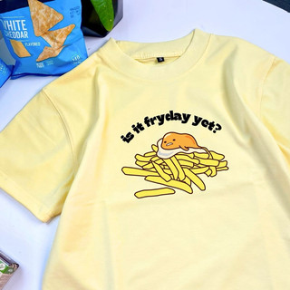 Áo thun FRYDAY YET vải cotton màu kem form rộng nam nữ