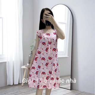 Đầm ngủ tay cánh tiên tole lanh, đồ bộ nữ mặc nhà gigishop