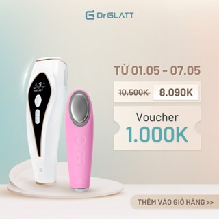 Set máy triệt lông mini đa năng và máy rửa mặt - triệt lông băng lạnh, tẩy trang, massage mắt DR GLATT