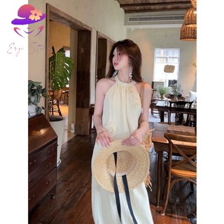 Váy yếm đũi tơ đính hoa