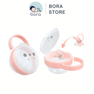 Hộp đựng ti giả, núm ti cho bé trong suốt, có móc treo