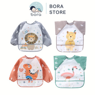 Áo yếm ăn dặm BLW cao cấp [Chống thấm nước, có máng chứa thức ăn rơi]