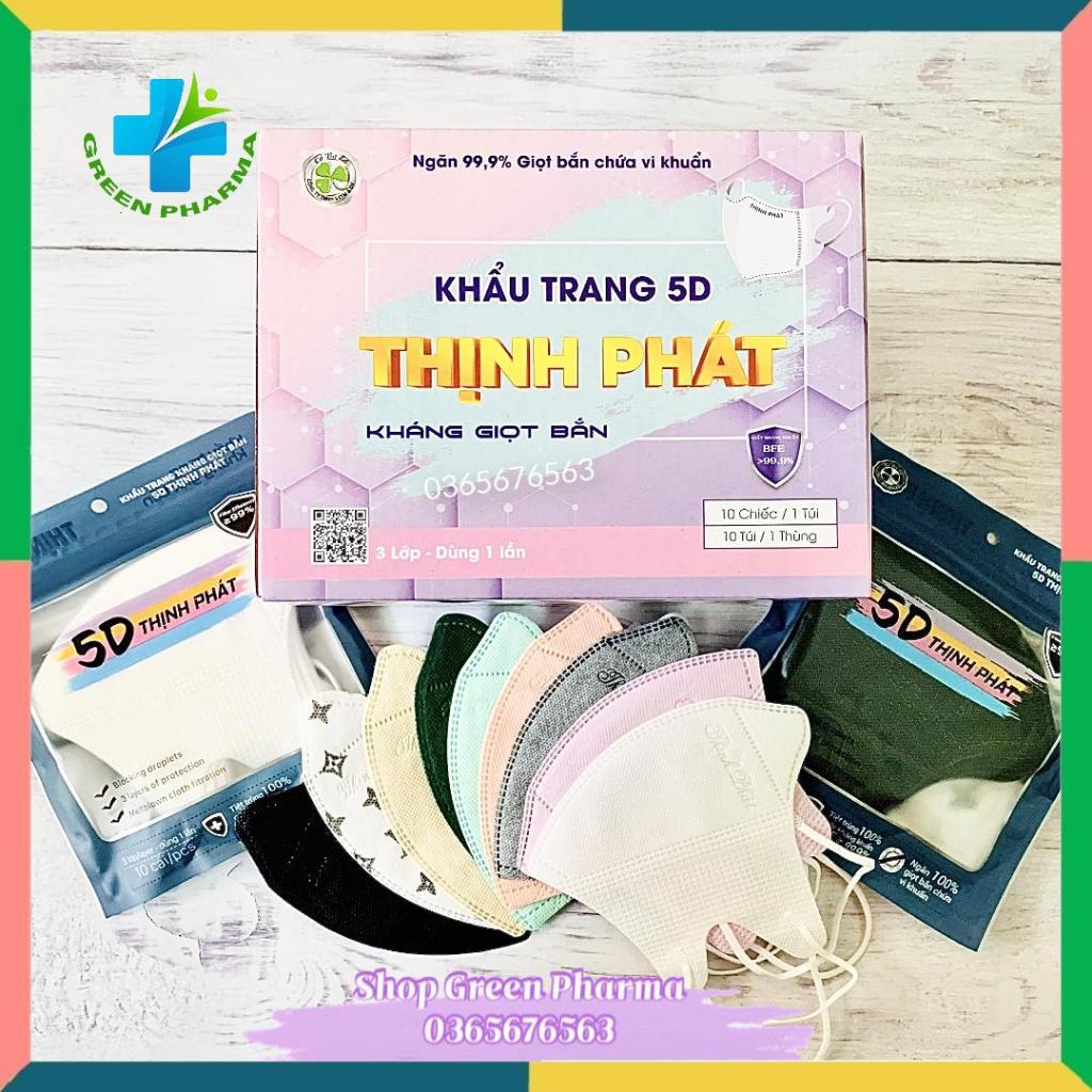 Thùng 100 Chiếc Khẩu Trang 5D MASK Thịnh Phát Chính Hãng Cao Cấp 3 Lớp Kháng Khuẩn