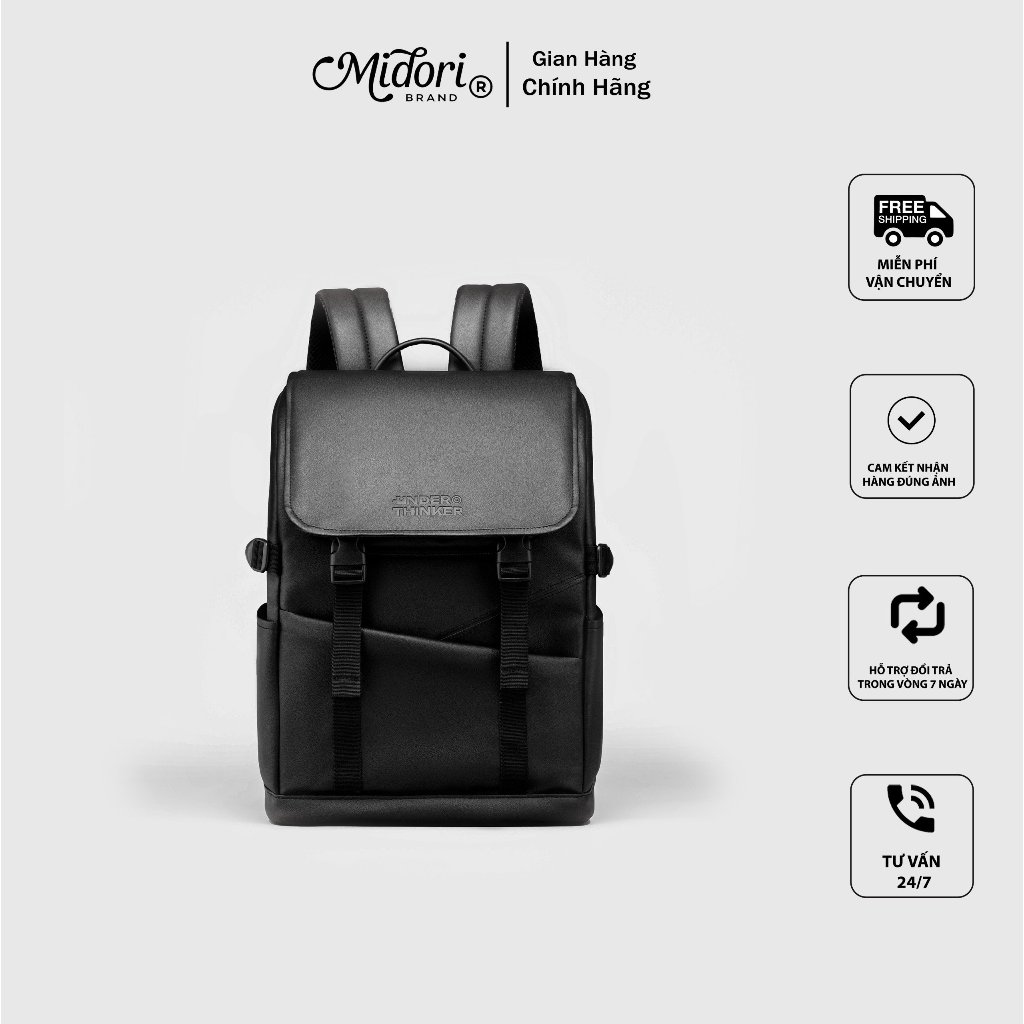 Balo BRIAN Đi Học Nam Nữ Đựng Laptop Thời Trang Unisex Trượt Nước Chống Sốc | MIDORI FOR MAN