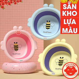 Chậu rửa mặt gấp gọn hình ONG CAO CẤP cho bé