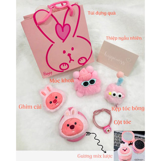 Set quà nhiều món dễ thương tặng bạn gái, người yêu hình loopy hải ly hồng MIUSHOP