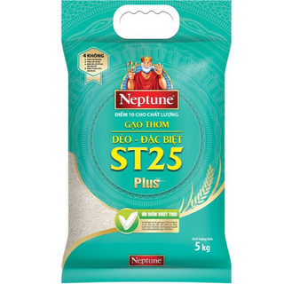 (Có quà tặng) Túi 5kg gạo thơm dẻo ST25 Neptune plus tặng 1 gói hạt nêm
