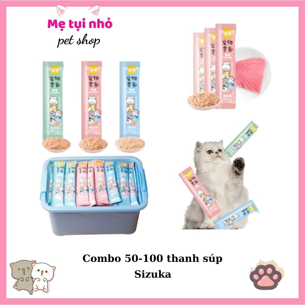 Súp thưởng cho mèo- Snack thưởng cho mèo shizuka thanh 15gr - nhiều hương vị