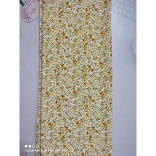 [HCM]2m Vải lụa lạnh hoạ tiết hoa lá nhỏ (1) - lụa Mango chính phẩm