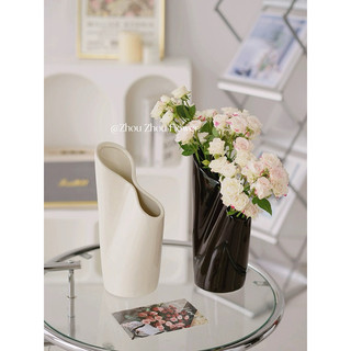Bình Cắm Hoa Gốm Sứ Hình Cái Túi Phong Cách Bắc Âu Decor Trang Trí Nhà Cửa