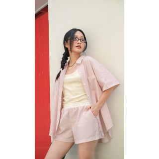 Kido - áo sơ mi tay ngắn sọc abbey shirt