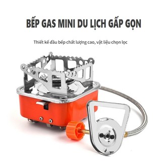Bếp ga du lịch mini siêu nhỏ gọn an toàn bếp gas du lịch dã ngoại mini xếp gọn có túi