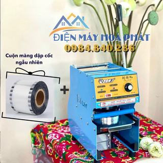 Máy dán miệng cốc , máy dập nắp ly ET-D7 cuận màng 3000 cốc