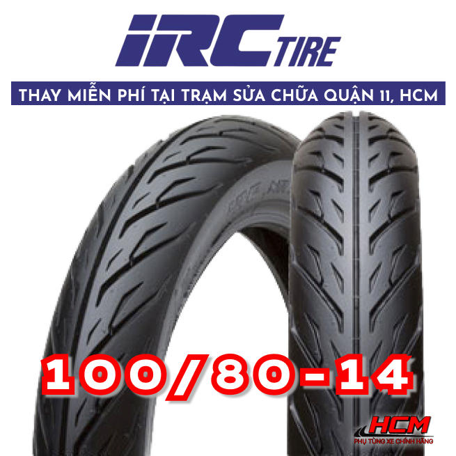 Vỏ lốp chính hãng IRC 100 80 14 dành cho xe máy, xe tay ga, hỏa tốc HCM