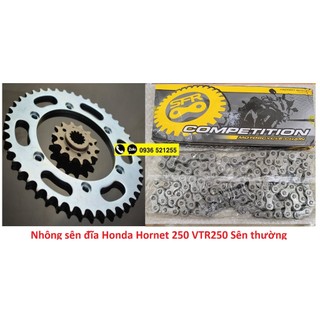Nhông sên đĩa Honda Hornet 250, VTR250 mẫu 2 Sên 520 đen hoặc vàng